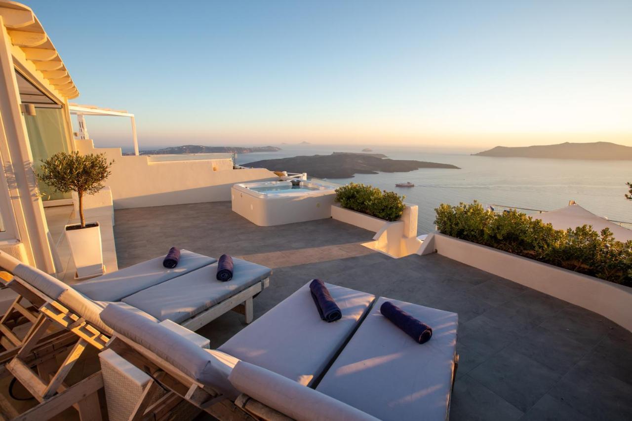 Sunset View Villa Santorini - With Outdoor Jacuzzi Firostefani Luaran gambar